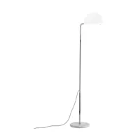 lampadaire réglable en acier blanc et marbre blanc mezzaluna - dcw editions