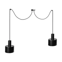 suspension double en métal noir 221cm enkel - kolorowe kable