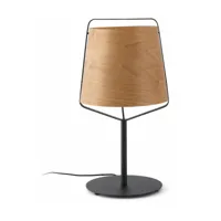 lampe de table en bois et métal noir 27 x 71 cm stood - faro barcelona