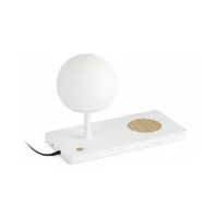 lampe de table en métal blanche avec chargeur wifi 30 x 14,5 x 22 cm niko - faro barc