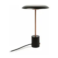 lampe de table en métal noir et cuivre brossé 40 x 26 cm hoshi - faro barcelona