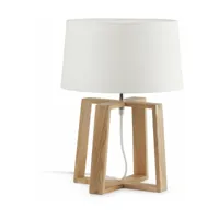 lampe de table en bois blanc 44 x 32 cm bliss - faro barcelona