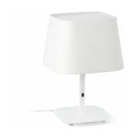 lampe de table en métal blanc et textile blanc 30 x 45 cm sweet - faro barcelona