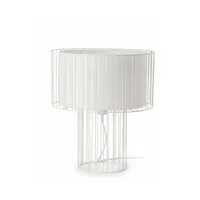 lampe de table en acier blanc 47 x 40 cm linda - faro barcelona