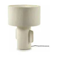 lampe de table en papier mâché blanc 46 cm earth  - serax