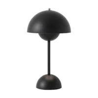 lampe à poser sans fil noir mat flowerpot vp9 - &tradition