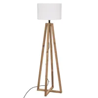 lampadaire outdoor matia, bois d'acacia, blanc, h148 cm