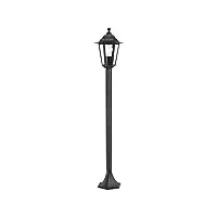 eglo lampadaire parisien laterna 4, luminaire extérieur sur pied, lanterne, lampe de jardin et de chemin en fonte d’aluminium noir et verre, douille e27, ip44