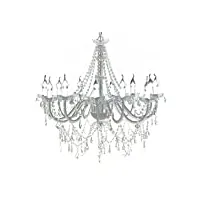 vidaxl lustre vénitien baroque 12 feux 1600 cristaux lampe plafonnier salon