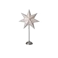 lampadaire papier étoile étoile blanc à base de métal argenté 55 x 34 cm câble 1,80 m 230 v e14 sans ampoule