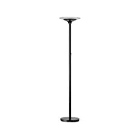 unilux lampadaire à led variaglass noir avec vasque verre - h180 cm, socle d34 cm, vasque d36 x h6 cm