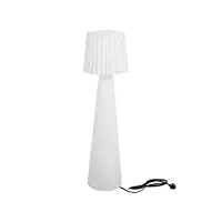 lampadaire lumineux design filaire abat-jour ondulé pour extérieur éclairage puissant led blanc lady h110cm culot e27