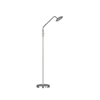 wofi lampadaire, en métal, intégré, 12 w, nickel mat/chrome, 23 x 23 x 135 cm