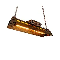 kjlars lustre industriel métal rétro suspension vintage luminaire industrielle bar de plafonniers lampe, 80cm