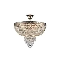 maytoni decorative lighting plafonnier lustre en cristal brillant de luxe chic empire 5 lumières, décoration en ruban laitonnée excl. e27, 60w, 230v