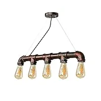 cclife lampe retro, lampe vintage industriel bronze en métal e27 ampoules en tuyau- lampe suspension industrielle, plafonnier vintage-sans ampoule