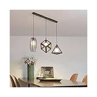 stoex retro lustre industriel métal suspension luminaire 3 lampes pour restaurant terrasse salon