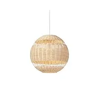qazqa rattan hl - suspension - 1 lumière - Ø 400 mm - marron - art deco - éclairage intérieur - salon i chambre i cuisine i salle à manger