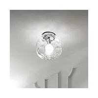perenz lampe de plafond avec structure chromée brillante plafonnier avec diffuseur en verre transparent diamètre 30 cm ampoule 1 x e27 max. 60 w non incluse.