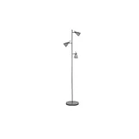 lampadaire gris en béton avec 3 abat-jours réglables gu10 35w design industriel pour Éclairage de salon ou chambre urbaine moderne beliani