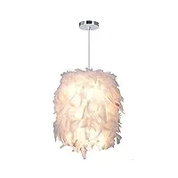 idegu lustre suspension en plume Ø 22cm suspension luminaire blanche lampe pour chambre salon