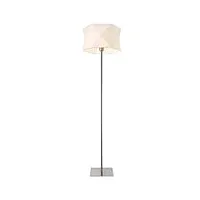 lux.pro lampadaire lampe à pied lampe sur pied métal toile chrome blanc 1 x e27 152 cm