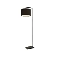 lux.pro lampadaire lampe à pied avec abat-jour métal et tissu noir 161 cm