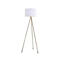 lampadaire trépied sans fil design scandinave couleur bois extérieur led blanc chaud/blanc dimmable tamboury wood h155cm
