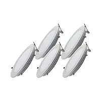 spot led extra plat rond 24w blanc (pack de 5) - blanc froid 6000k - 8000k - silamp