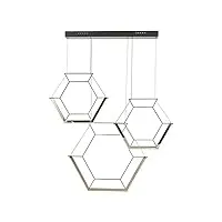 dar hexagon - suspension hexagon cluster led noire, 3x led