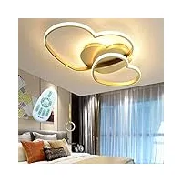 plafonnier led moderne amour coeur design plafond chaud romantique dimmable avec télécommande lustre acrylique abat jour salon lampe salle manger chambre cuisine couloir lampes,d'or