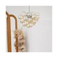 qazqa uvas - suspension multiples - 8 lumière - Ø 500 mm - noir et or - art deco - éclairage intérieur - salon i chambre