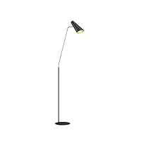 lucande lampadaire wibke (scandinave) en noir métal e. a. pour salon & salle à manger (1 lampe,à e27), sur pied, lampe a de sol