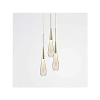 yinyimei lustre pendentif en verre goutte d'eau lumières chambre lampe de chevet led moderne concepteur crystal lampe suspension salle à manger cuisine hanging lampes