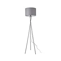lux.pro lampadaire trépied moderne lampe sur pied design e27 métal tissu hauteur 154 cm gris