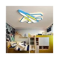led plafond lampe avion de dessin animé bébé lampe de plafonnier nursery lampe la créativité design protection des yeux lampe de plafond pour les enfants chambre À coucher lustre,jaune,62cm