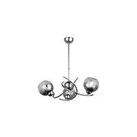 homemania boucles d'oreilles fantaisie - lampe à suspension - lampe de plafond - chrome en métal, verre, 60 x 60 x 85cm, 3 x e27, max 40w