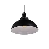 petites ecrevisses suspension vintage lustre abat-jour noir industriel luminaire led en métal 29cm e27 éclairage lampe de plafond (1 pack)