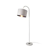 lux.pro lampe sur pied design lampadaire moderne stylé abat-jour inclinable métal textile e27 hauteur 173 cm blanc