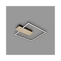 briloner - plafonnier led dimmable en 3 étapes, fonction mémoire, couleur de la lumière blanc chaud, plafonnier led angulaire, marron doré, 375x320 mm