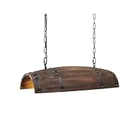 newrays lampe à suspension en tonneau à vin en bois antique suspendu à des luminaires de plafond de barre de cuisine rustique