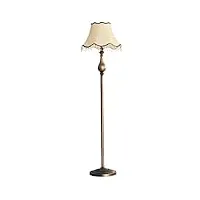 haodaf lampadaire lampe de sol 5 ft, style européen lampe debout tissu abat-jour base en métal chambre à coucher chambre à coucher exquise ameublement Éclairage (color : 5ft)