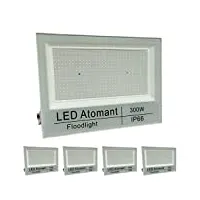 led atomant lot de 5 projecteur led 300w imperméable (ip66) pour extérieur, couleur blanc froid (6500k), 30000 lumens