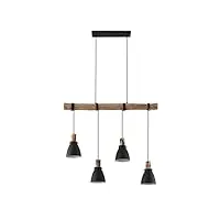 lindby suspension trebale à intensité variable (scandinave) en noir métal e. a. pour salon & salle manger (à 4 lampes, e14), luminaire, lampe plafond, luminaire plafonnier,