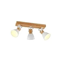 lindby spot merela à intensité variable (scandinave) en marron bois e. a. pour salon & salle manger (à 3 lampes, e14), lampe encastrable, plafonnier, applique
