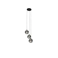 qazqa wallace - suspension - 3 lumière - Ø 35 cm - gris - art deco - éclairage intérieur - salon i chambre i cuisine i salle à manger