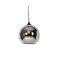 qazqa wallace - suspension - 1 lumière - Ø 25 cm - gris - art deco - éclairage intérieur - salon i chambre i cuisine i salle à manger