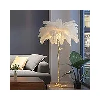 wdnmdy plume lampadaire plume d'autruche led stand lampes résine lumière corps lampe de table pour villas hôtels salon Étude chambre décor Éclairage