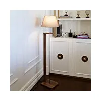 lux.pro lampadaire stylé lampe sur pied design mdf métal tissu luminaire intérieur douille e27 hauteur 150 cm effet bois noir beige