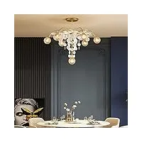 taxxii lampe de lustre de plafond, éclairage de lustre pour le salon 2021 lampe de salle à manger de cuisine suspendue au plafond en verre romantique (couleur: 10 lumières, taille: blanc